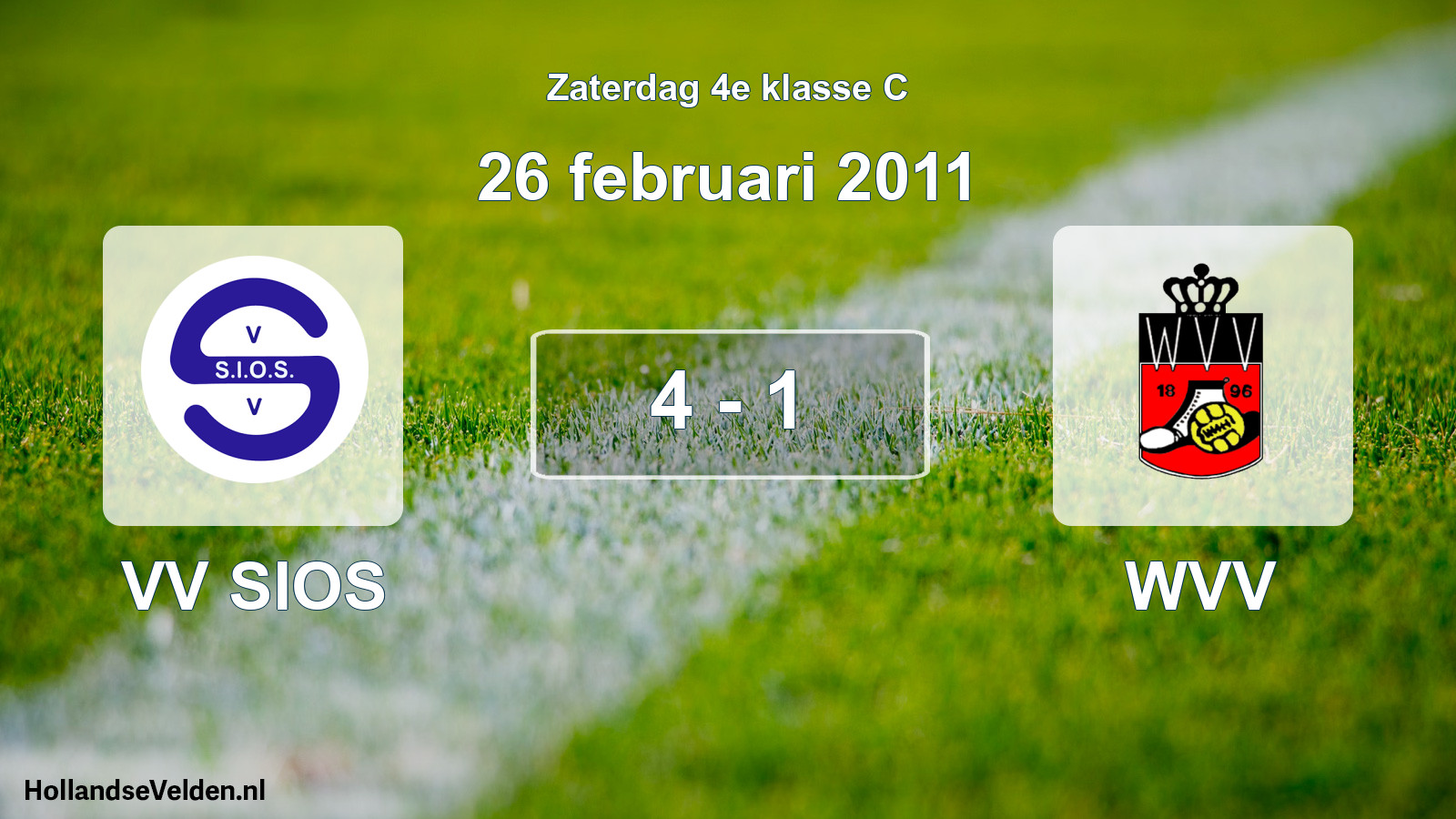 Total number of matches played: VV SIOS - WVV 4 - 1 (26 February 2011)
