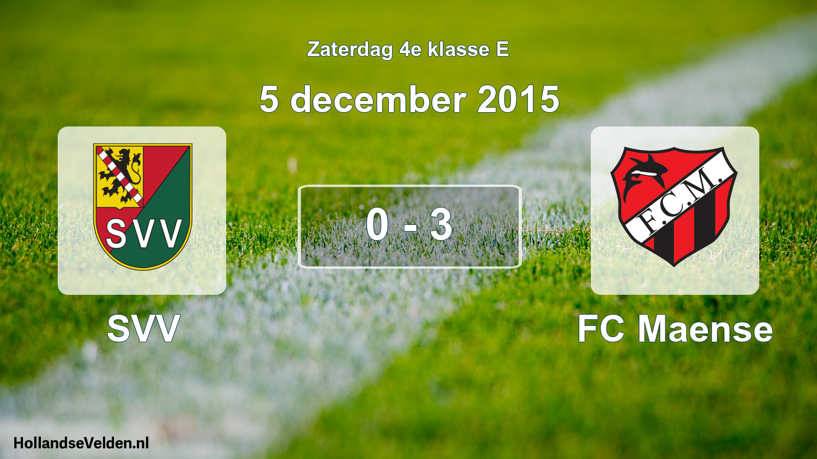 Total number of matches played: SVV - FC Maense 0 - 3 (5 December 2015)