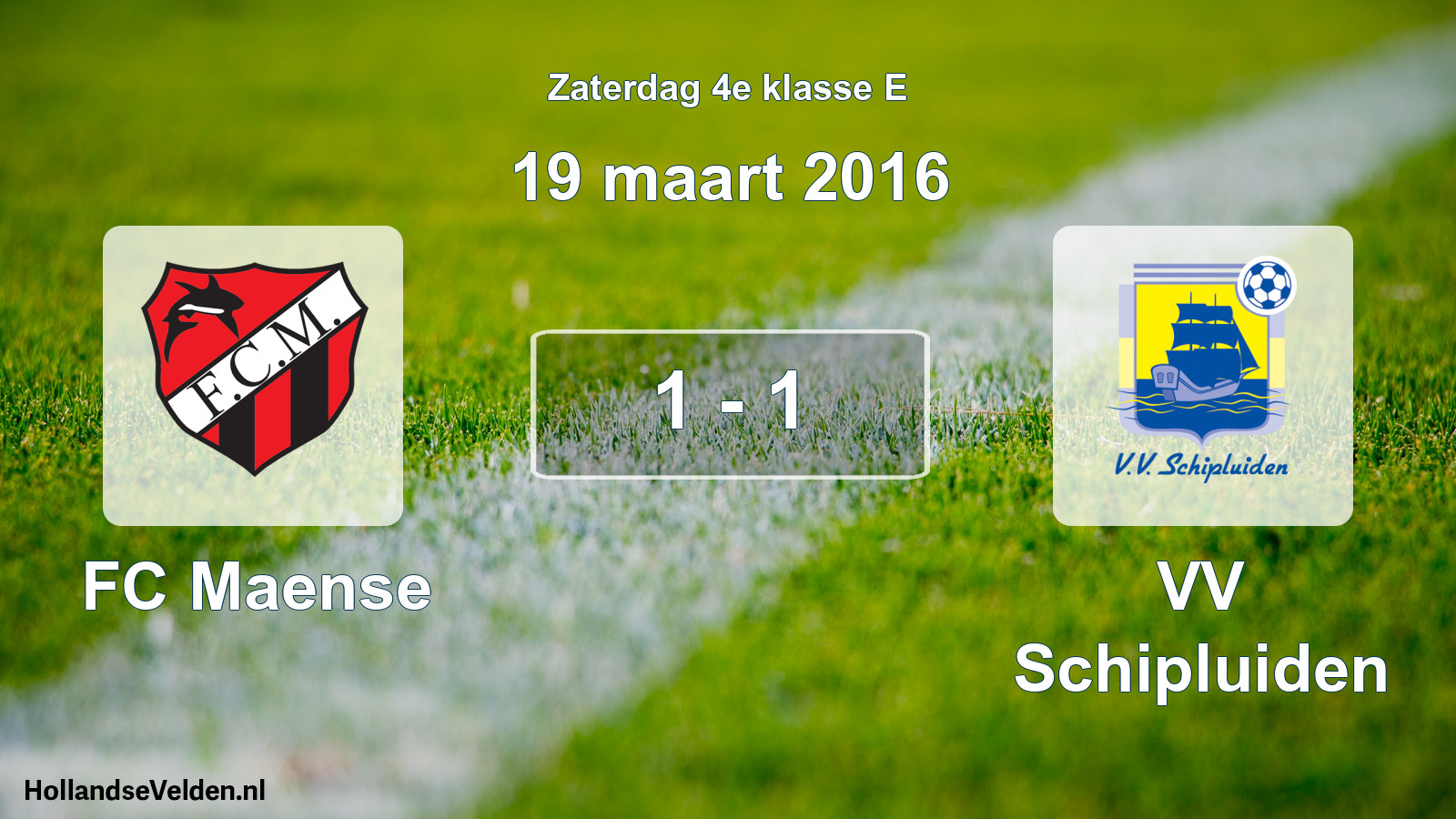 Total number of matches played: FC Maense - VV Schipluiden 1 - 1 (19 March 2016)