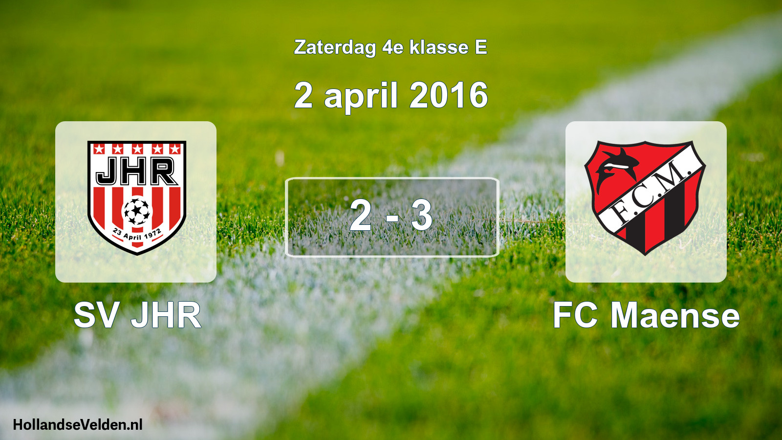 Total number of matches played: SV JHR - FC Maense 2 - 3 (2 April 2016)