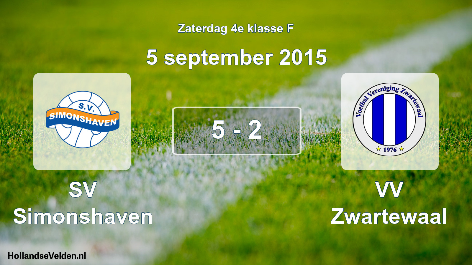 Total number of matches played: SV Simonshaven - VV Zwartewaal 5 - 2 (5 September 2015)