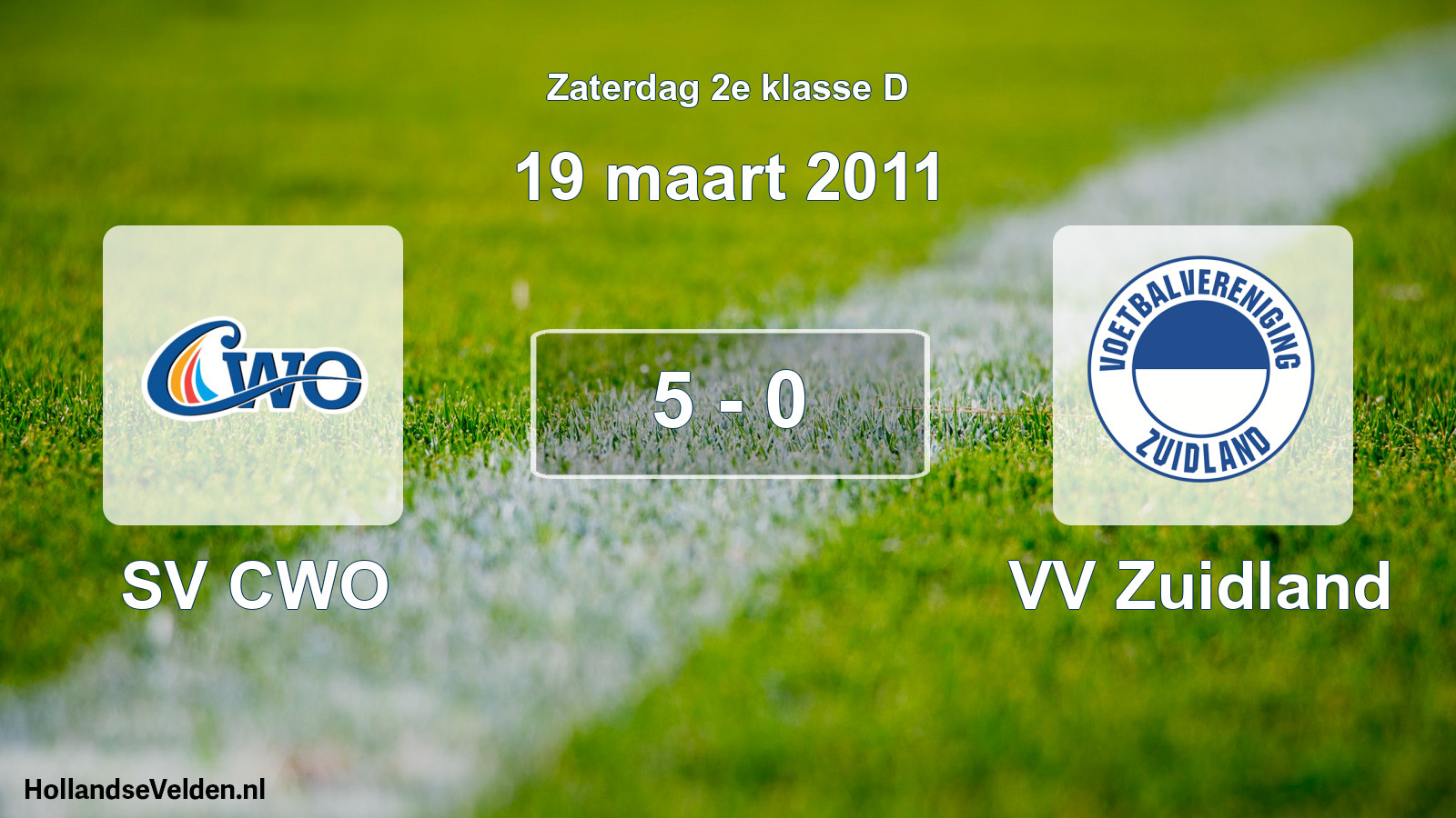 Total number of matches played: SV CWO - VV Zuidland 5 - 0 (19 March 2011)