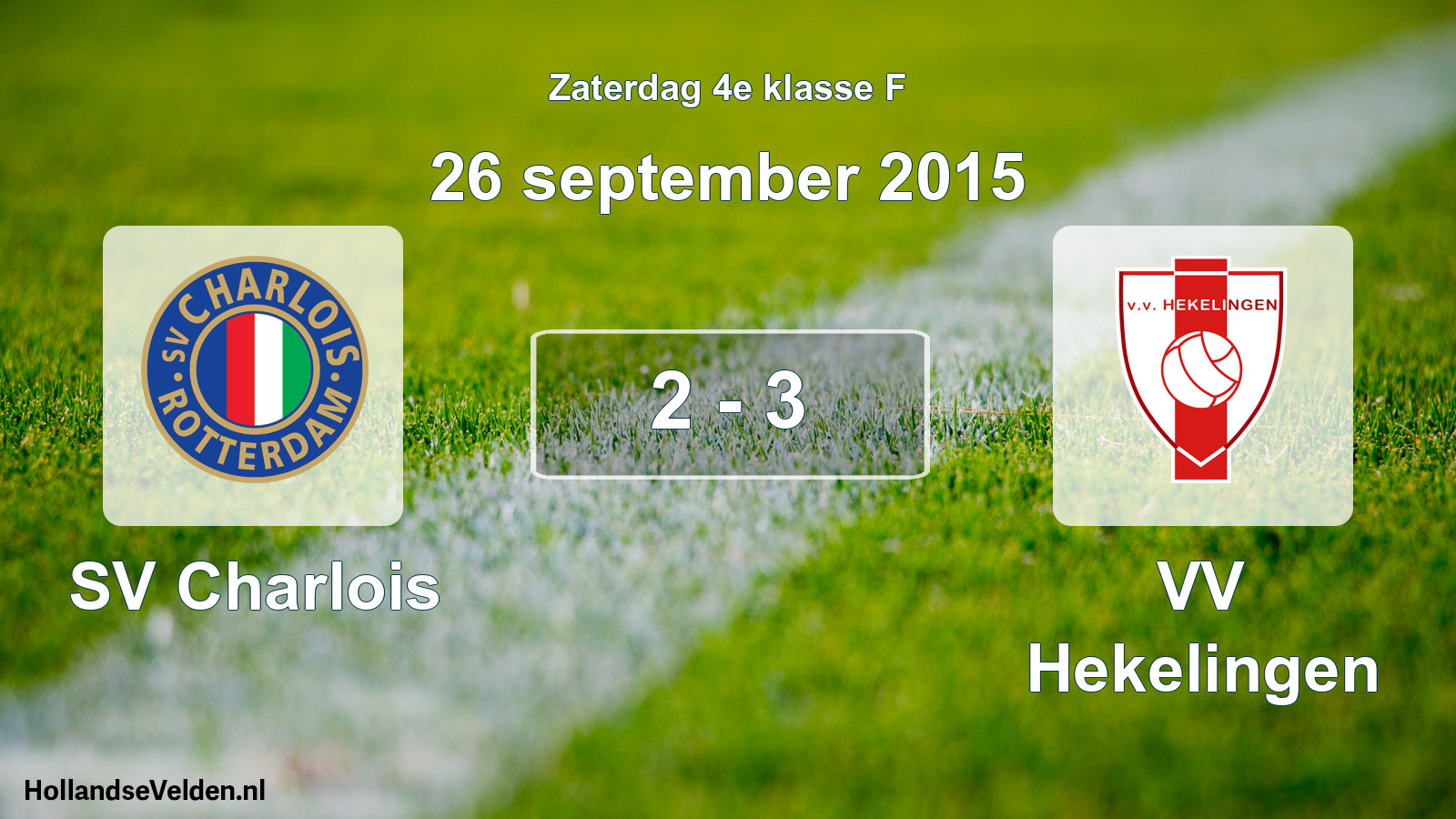 Total number of matches played: SV Charlois - VV Hekelingen 2 - 3 (26 September 2015)