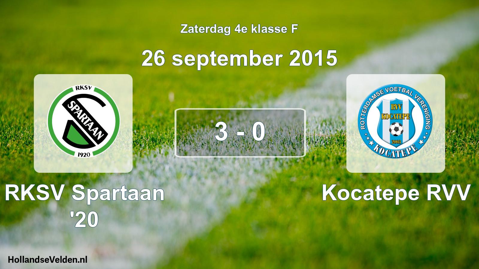 Total number of matches played: RKSV Spartaan '20 - Kocatepe RVV 3 - 0 (26 September 2015)