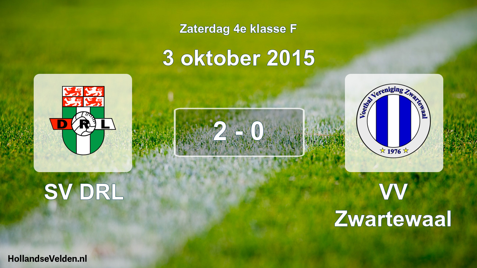 Total number of matches played: SV DRL - VV Zwartewaal 2 - 0 (3 October 2015)