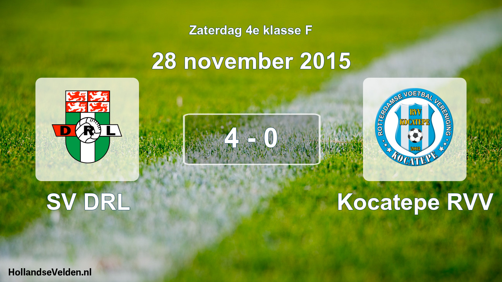 Total number of matches played: SV DRL - Kocatepe RVV 4 - 0 (28 November 2015)