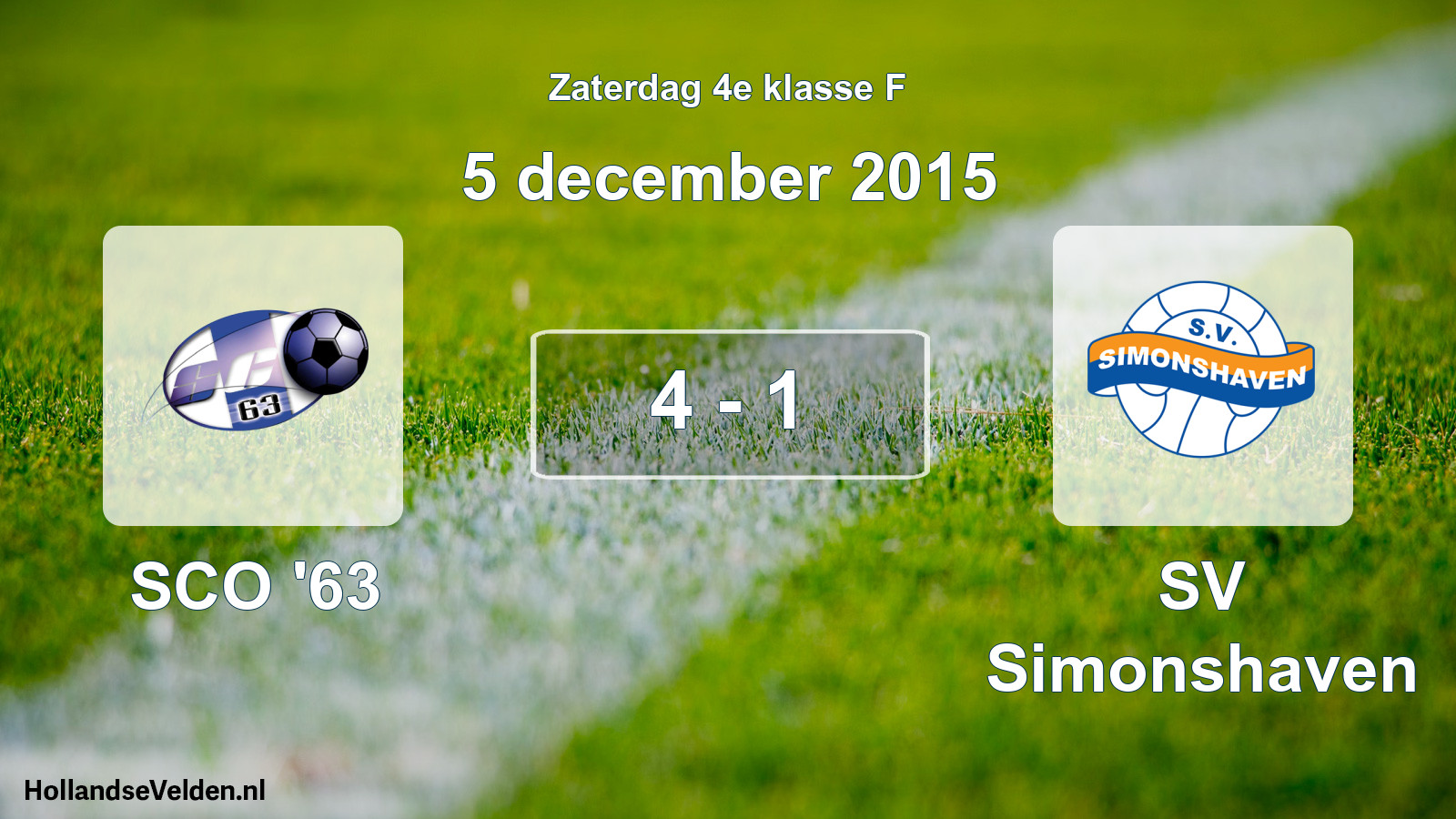 Total number of matches played: SCO '63 - SV Simonshaven 4 - 1 (5 December 2015)