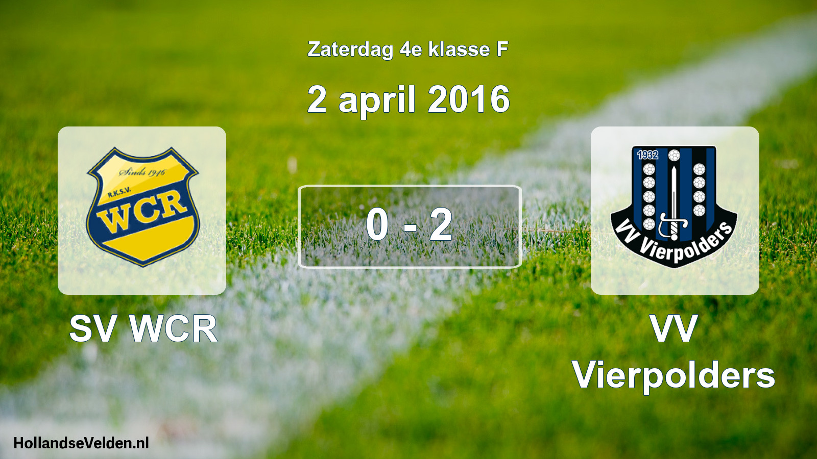 Total number of matches played: SV WCR - VV Vierpolders 0 - 2 (2 April 2016)