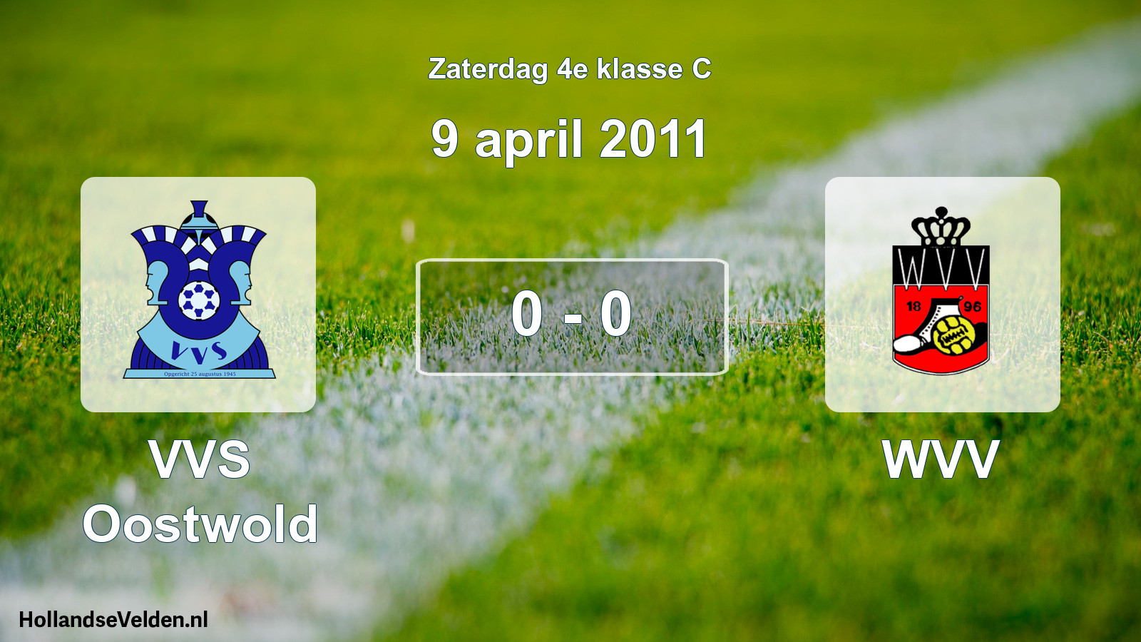 Total number of matches played: VVS Oostwold - WVV 0 - 0 (9 April 2011)