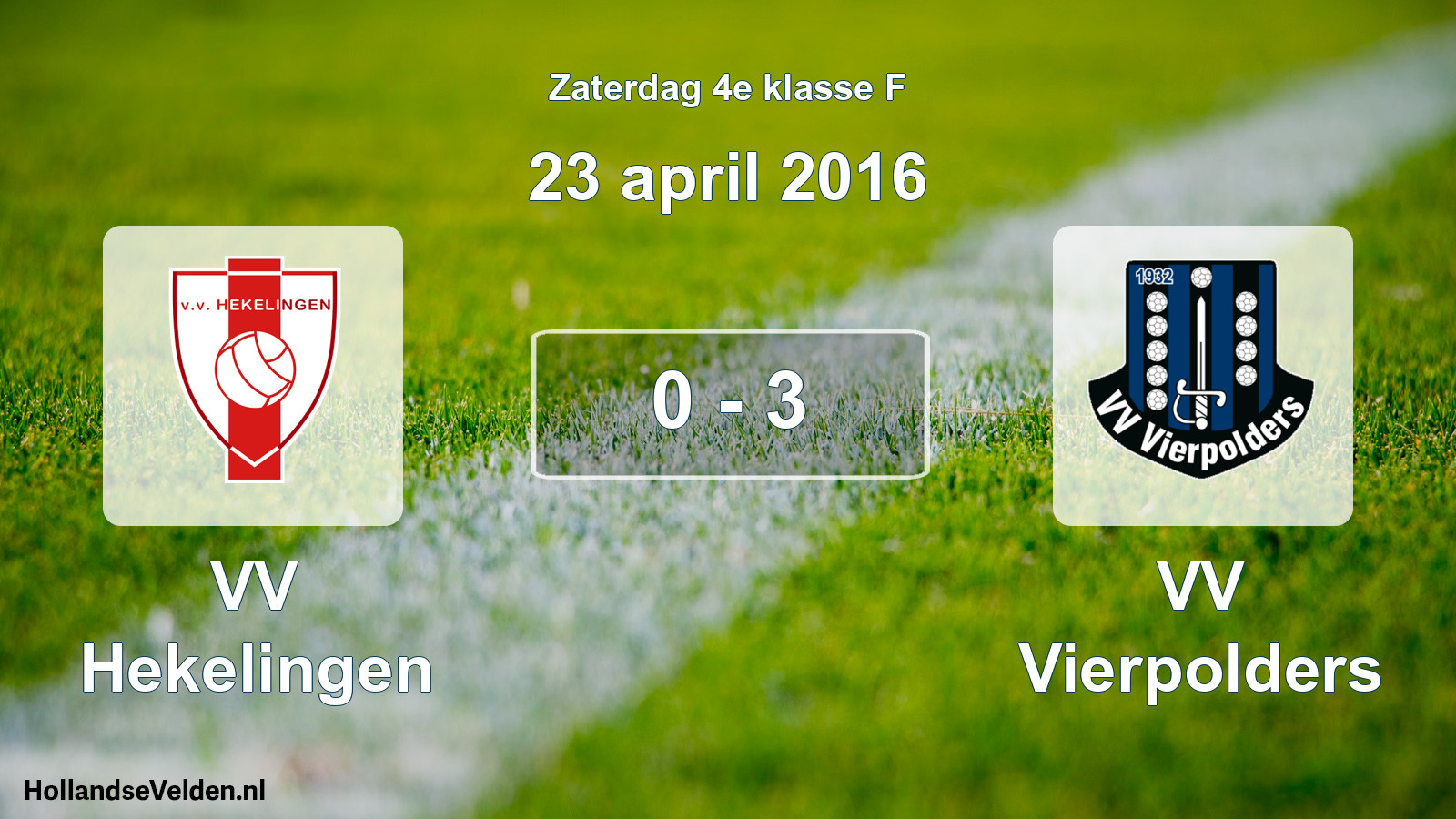 Total number of matches played: VV Hekelingen - VV Vierpolders 0 - 3 (23 April 2016)