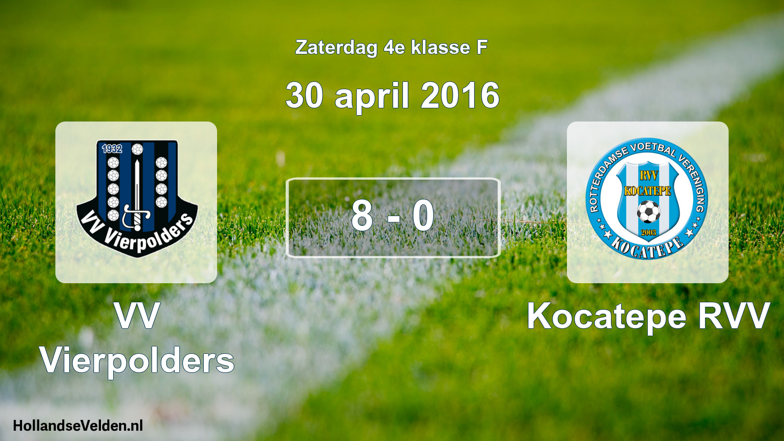 Total number of matches played: VV Vierpolders - Kocatepe RVV 8 - 0 (30 April 2016)