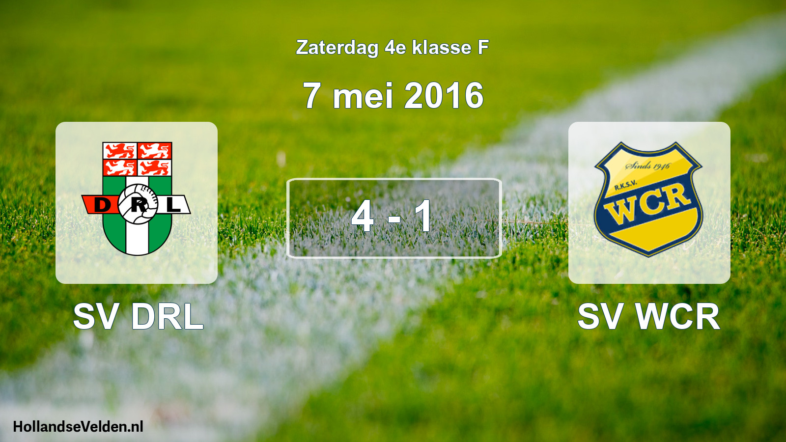Total number of matches played: SV DRL - SV WCR 4 - 1 (7 May 2016)
