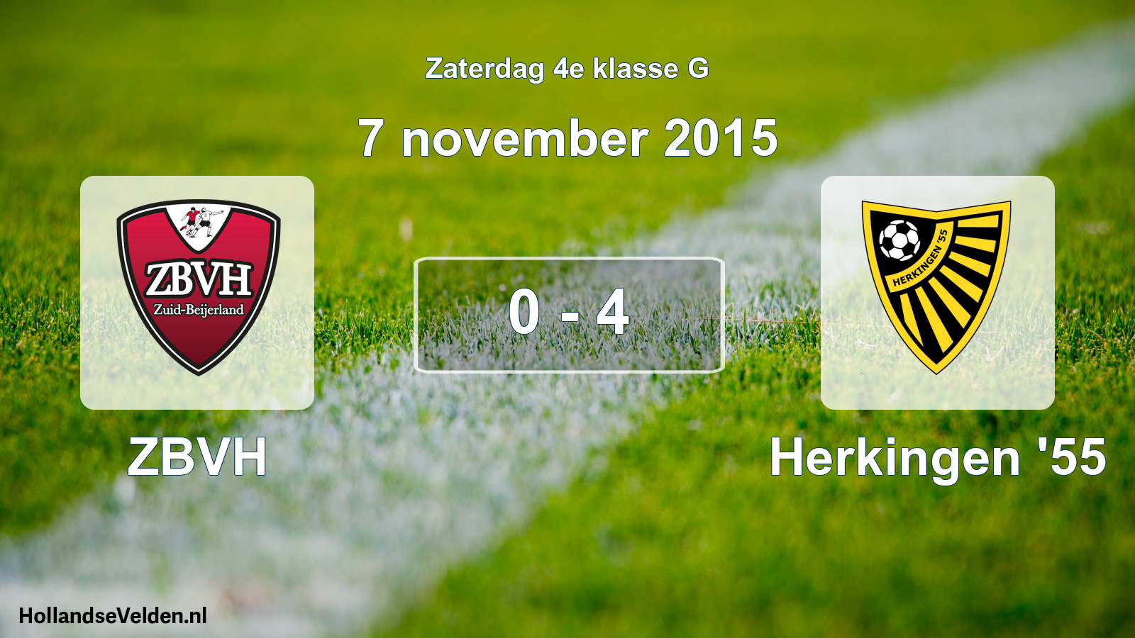 Total number of matches played: ZBVH - Herkingen '55 0 - 4 (7 November 2015)