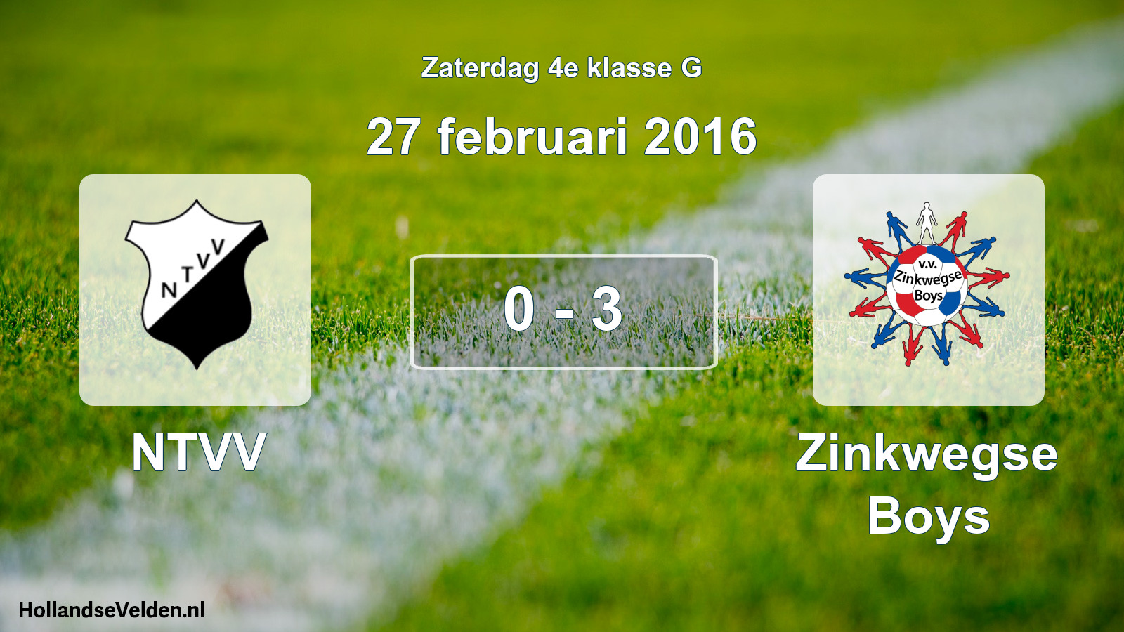 Total number of matches played: NTVV - Zinkwegse Boys 0 - 3 (27 February 2016)