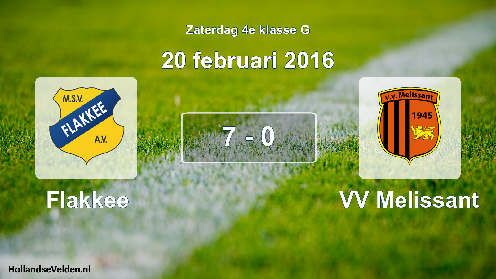 Total number of matches played: Flakkee - VV Melissant 7 - 0 (20 February 2016)