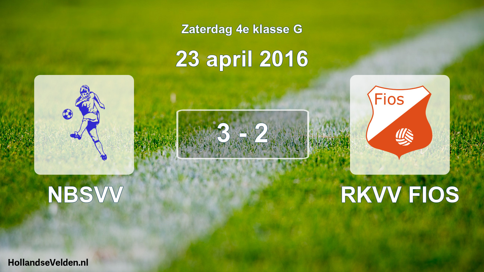 Total number of matches played: NBSVV - RKVV FIOS 3 - 2 (23 April 2016)