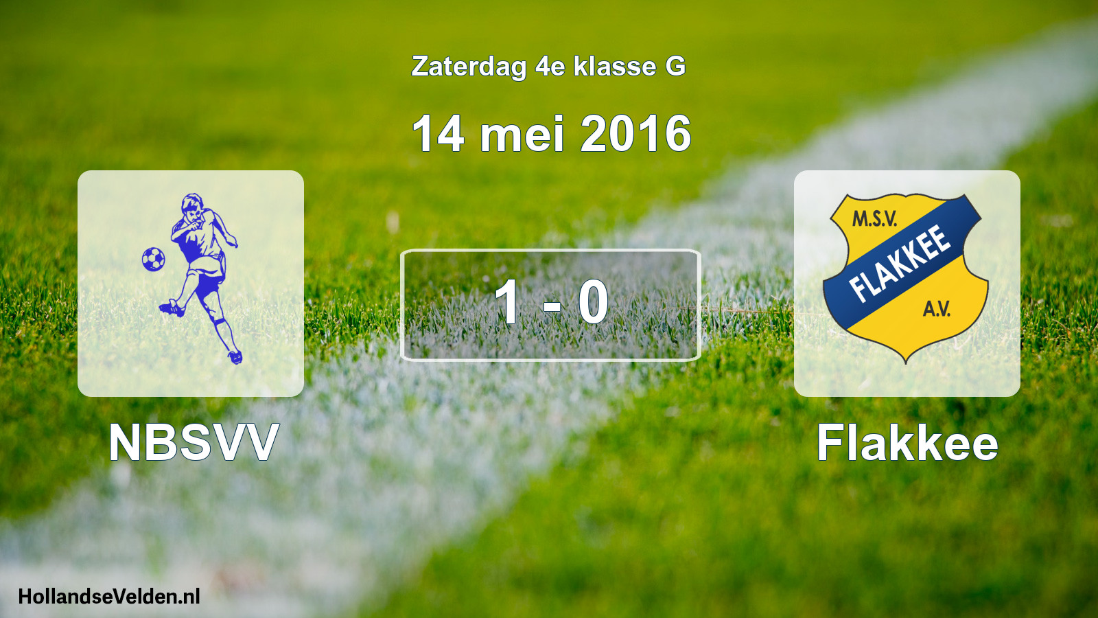 Total number of matches played: NBSVV - Flakkee 1 - 0 (14 May 2016)