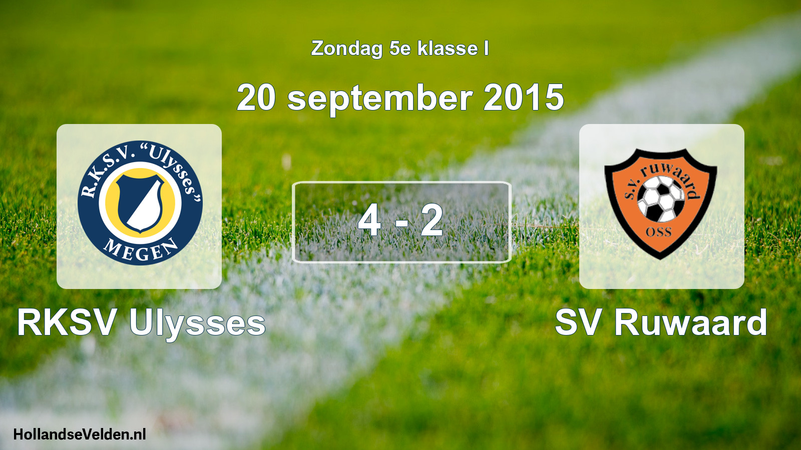Total number of matches played: RKSV Ulysses - SV Ruwaard 4 - 2 (20 September 2015)