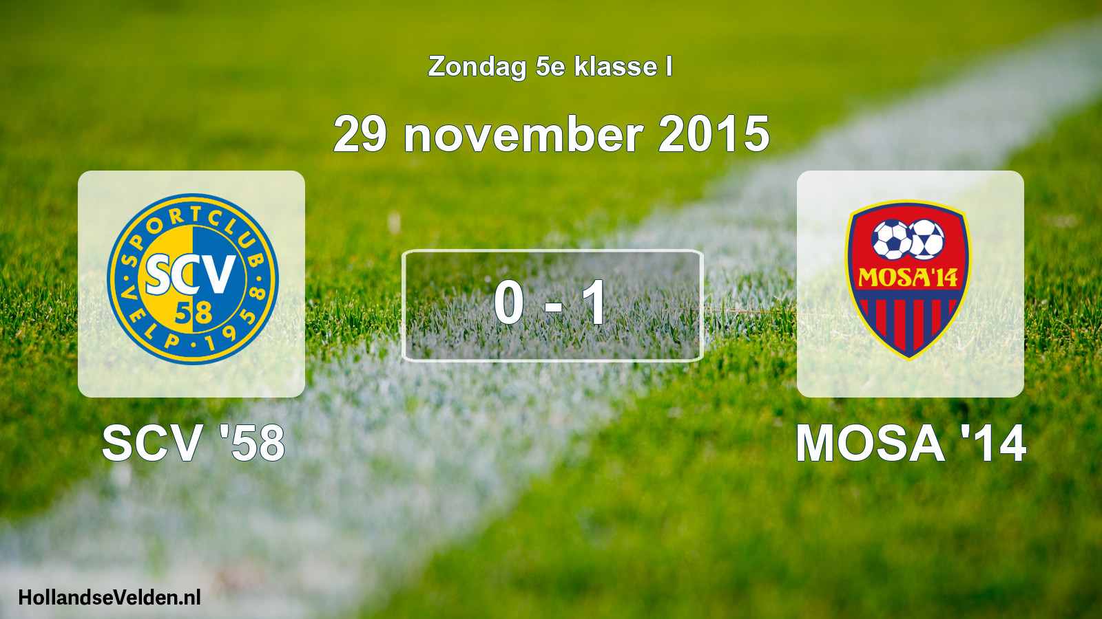 Total number of matches played: SCV '58 - MOSA '14 0 - 1 (29 November 2015)