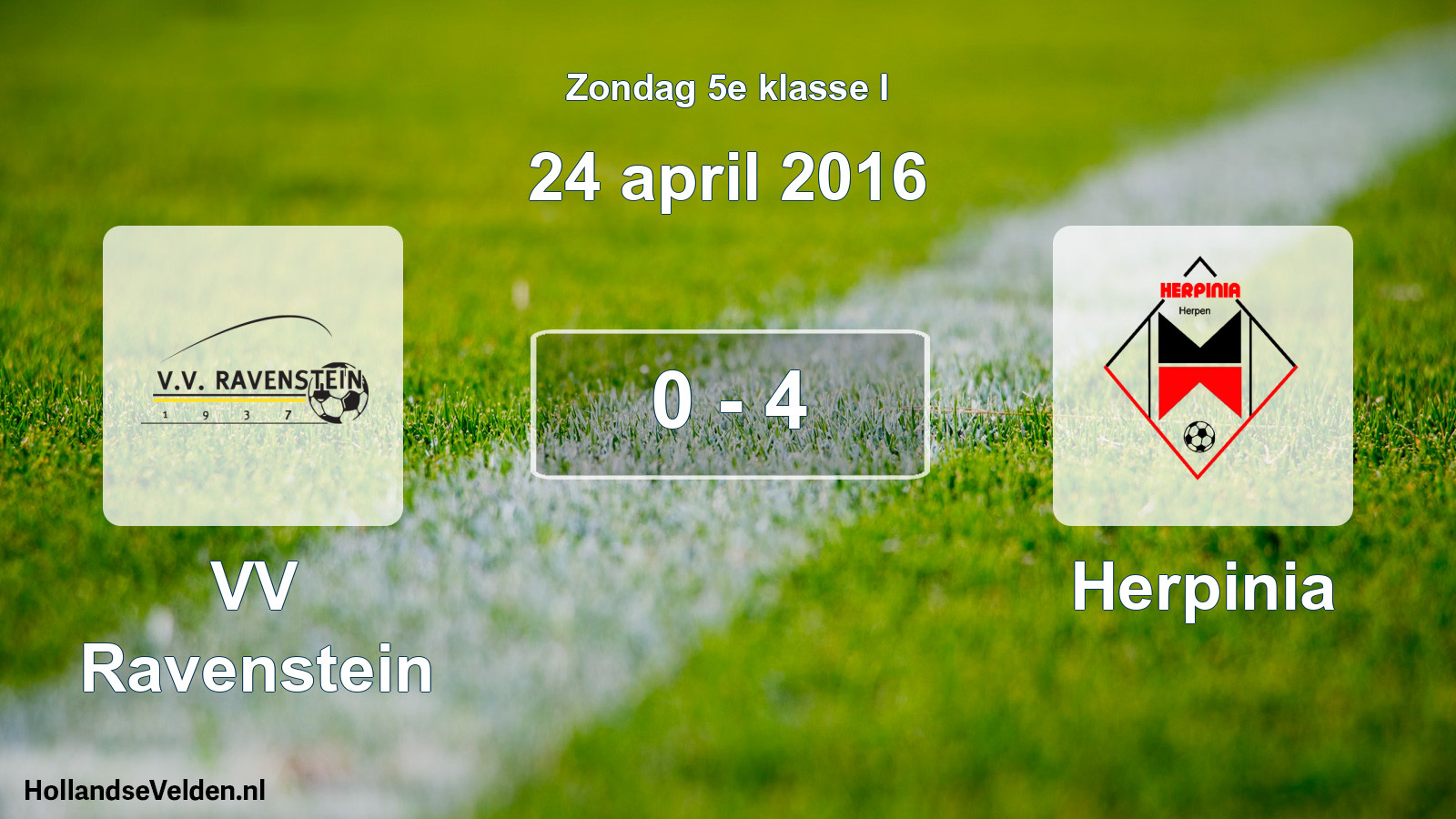 Total number of matches played: VV Ravenstein - Herpinia 0 - 4 (24 April 2016)