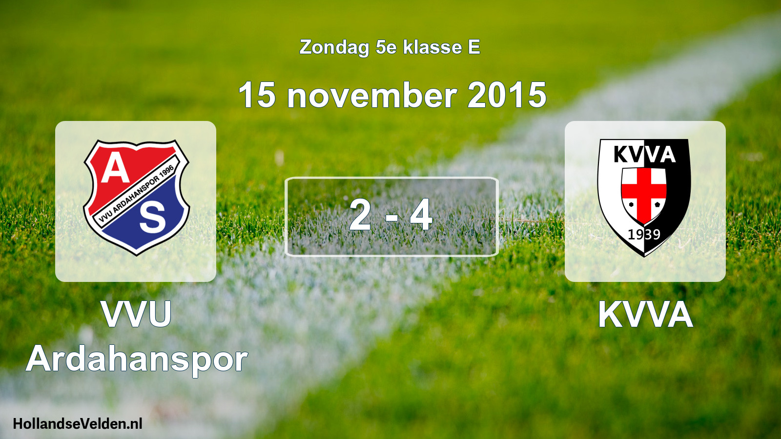 Total number of matches played: VVU Ardahanspor - KVVA 2 - 4 (15 November 2015)