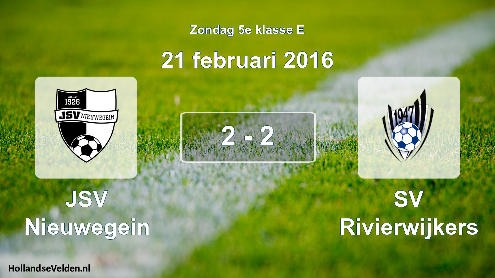 Total number of matches played: JSV Nieuwegein - SV Rivierwijkers 2 - 2 (21 February 2016)