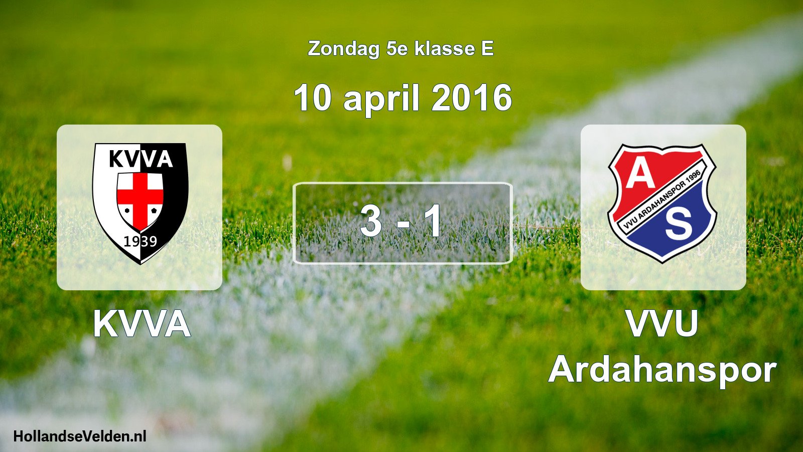 Total number of matches played: KVVA - VVU Ardahanspor 3 - 1 (10 April 2016)