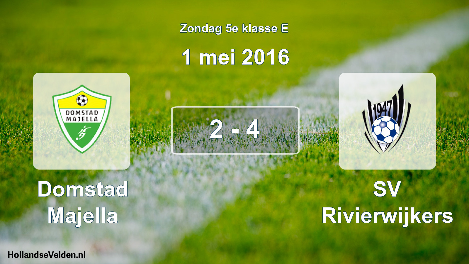 Total number of matches played: Domstad Majella - SV Rivierwijkers 2 - 4 (1 May 2016)