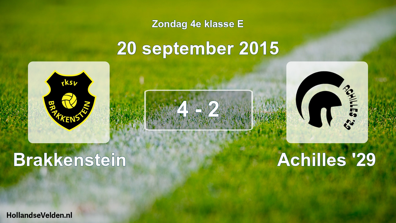 Total number of matches played: Brakkenstein - Achilles '29 4 - 2 (20 September 2015)