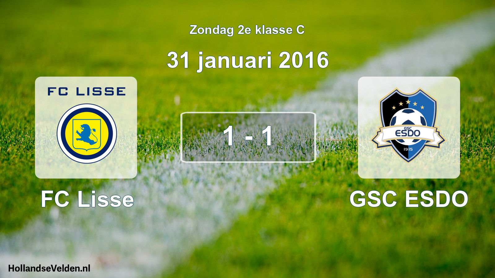 Total number of matches played: FC Lisse - GSC ESDO 1 - 1 (31 January 2016)
