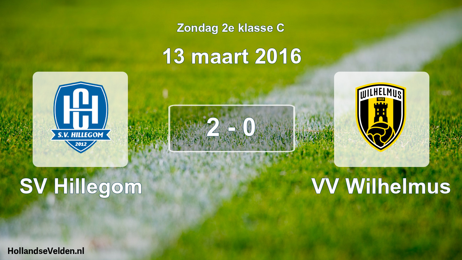 Total number of matches played: SV Hillegom - VV Wilhelmus 2 - 0 (13 March 2016)