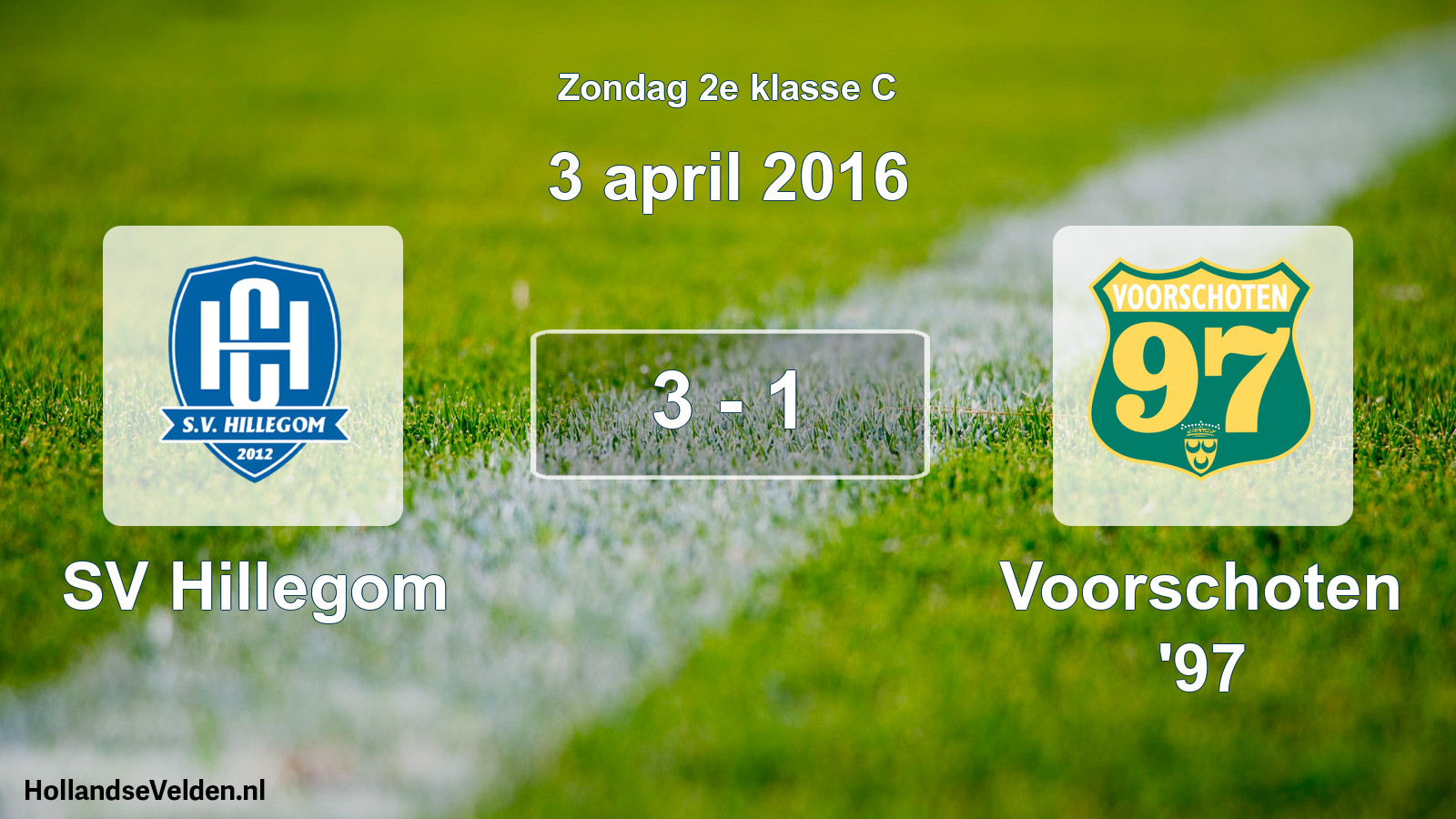 Total number of matches played: SV Hillegom - Voorschoten '97 3 - 1 (3 April 2016)