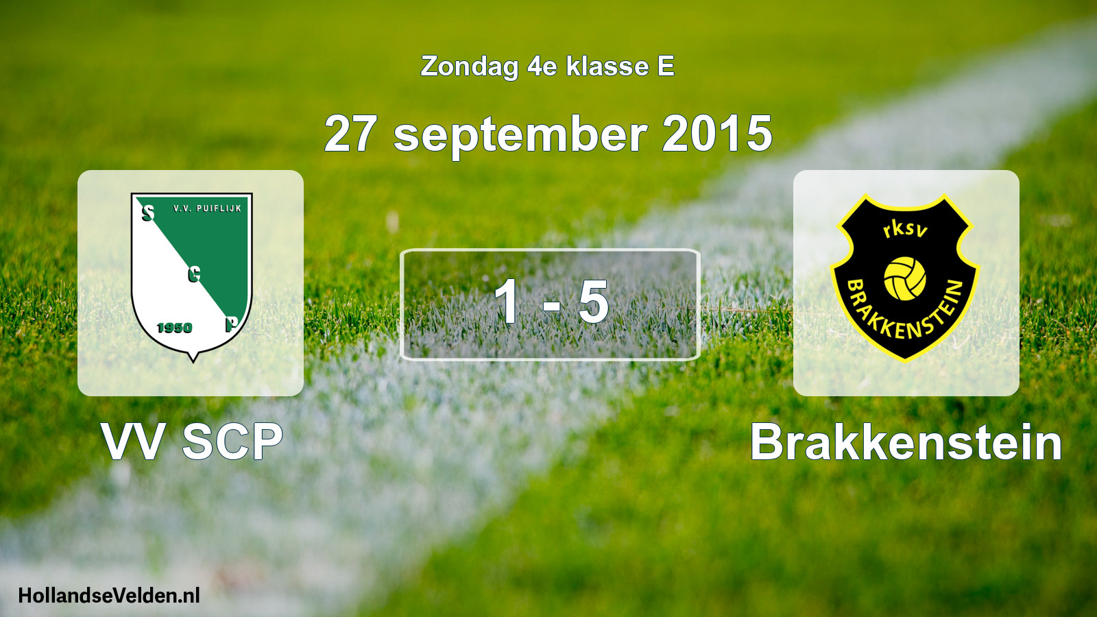 Total number of matches played: VV SCP - Brakkenstein 1 - 5 (27 September 2015)