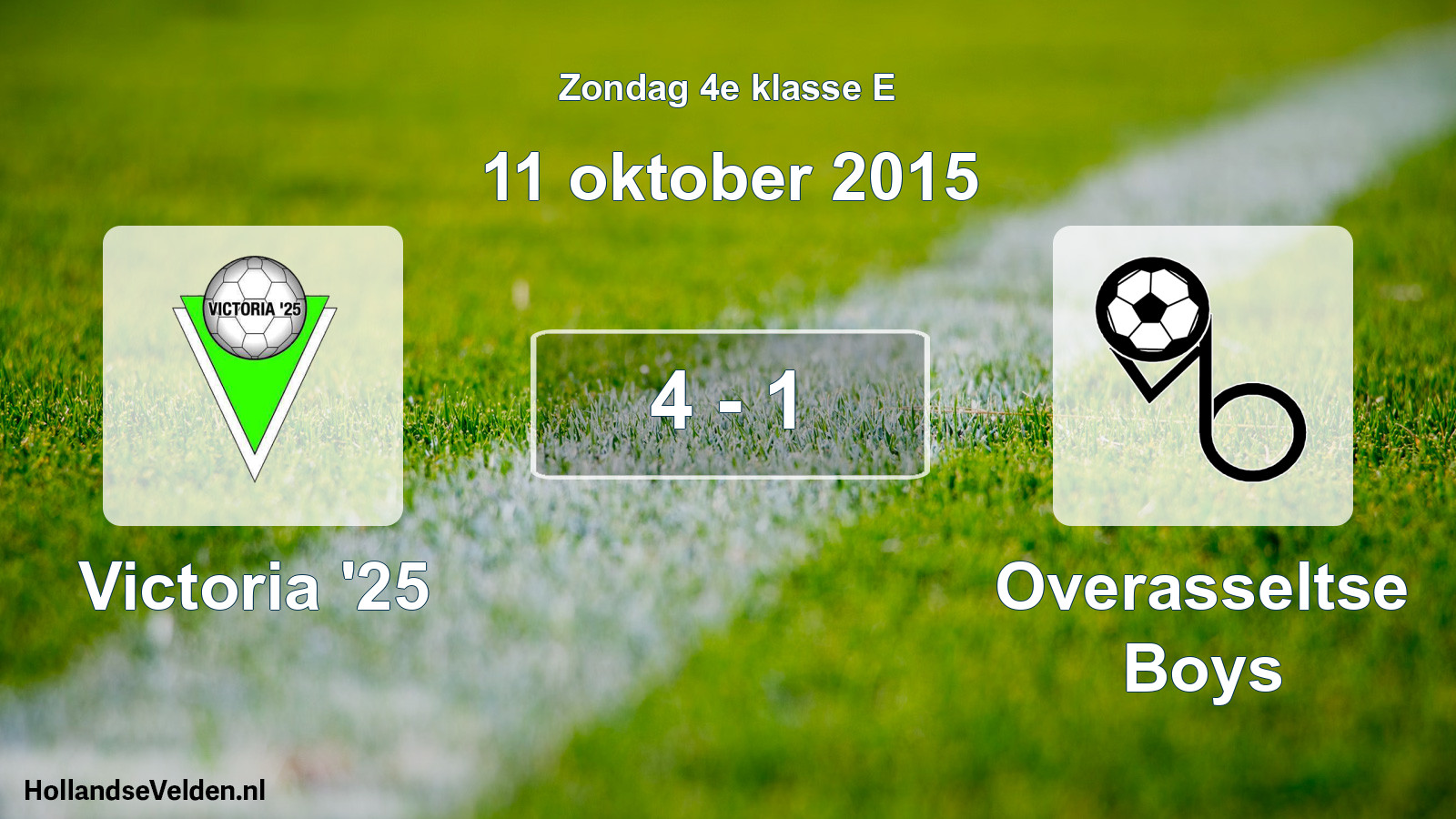 Total number of matches played: Victoria '25 - Overasseltse Boys 4 - 1 (11 October 2015)