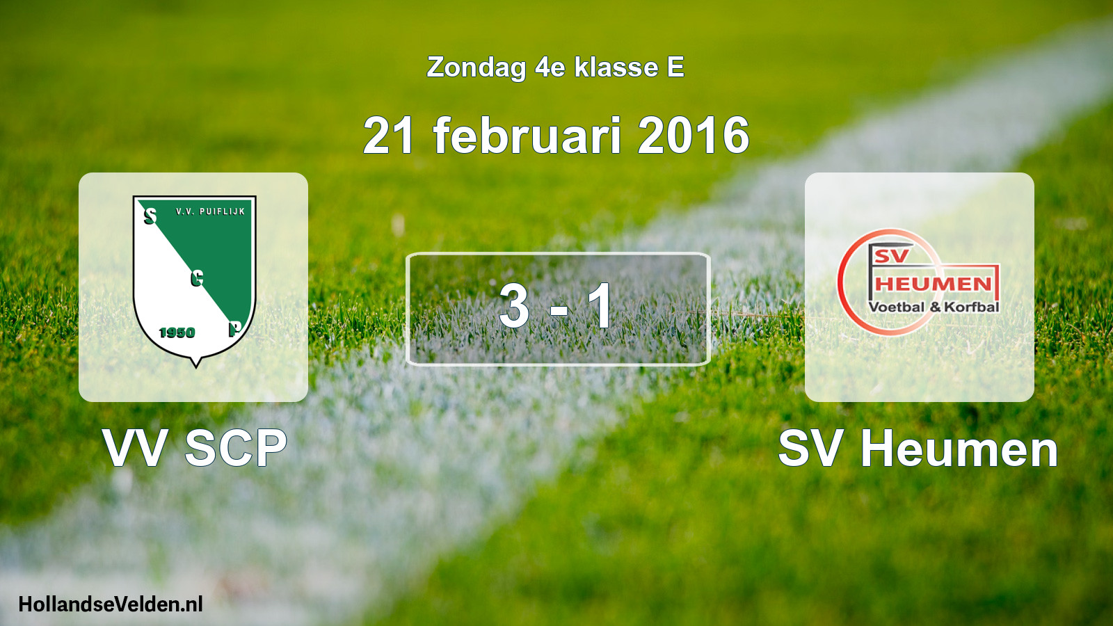 Total number of matches played: VV SCP - SV Heumen 3 - 1 (21 February 2016)