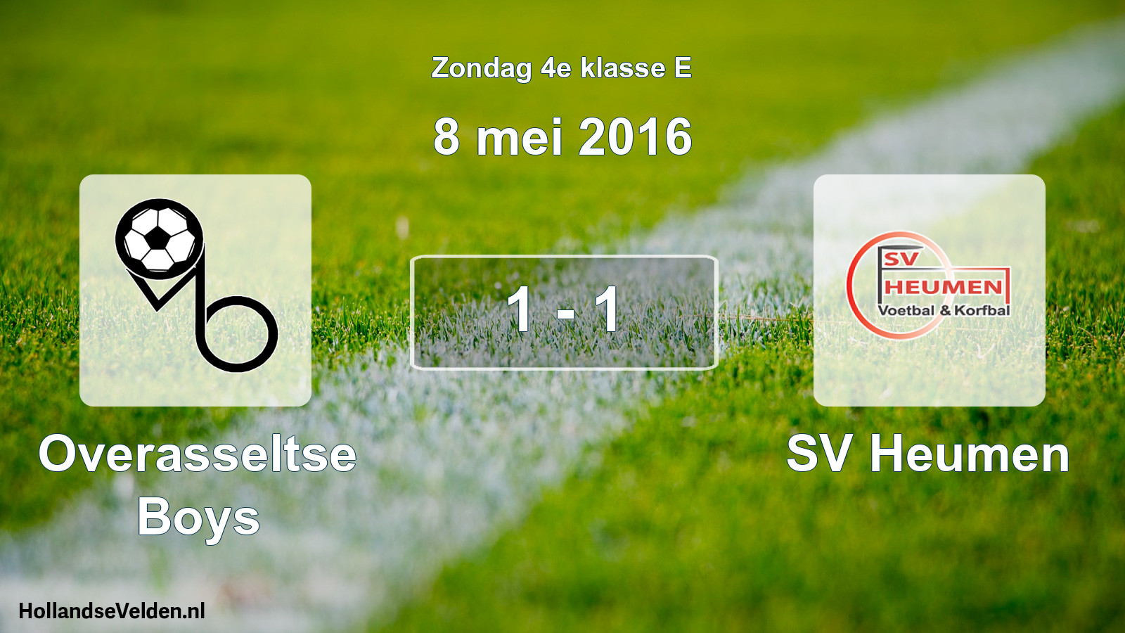 Total number of matches played: Overasseltse Boys - SV Heumen 1 - 1 (8 May 2016)