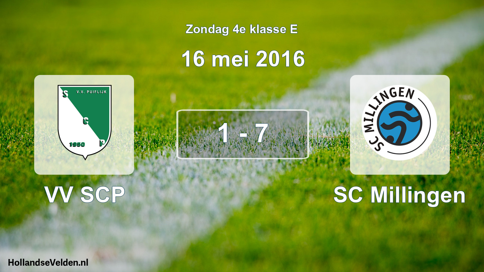 Total number of matches played: VV SCP - SC Millingen 1 - 7 (16 May 2016)