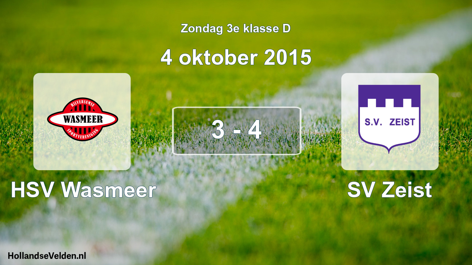 Total number of matches played: HSV Wasmeer - SV Zeist 3 - 4 (4 October 2015)