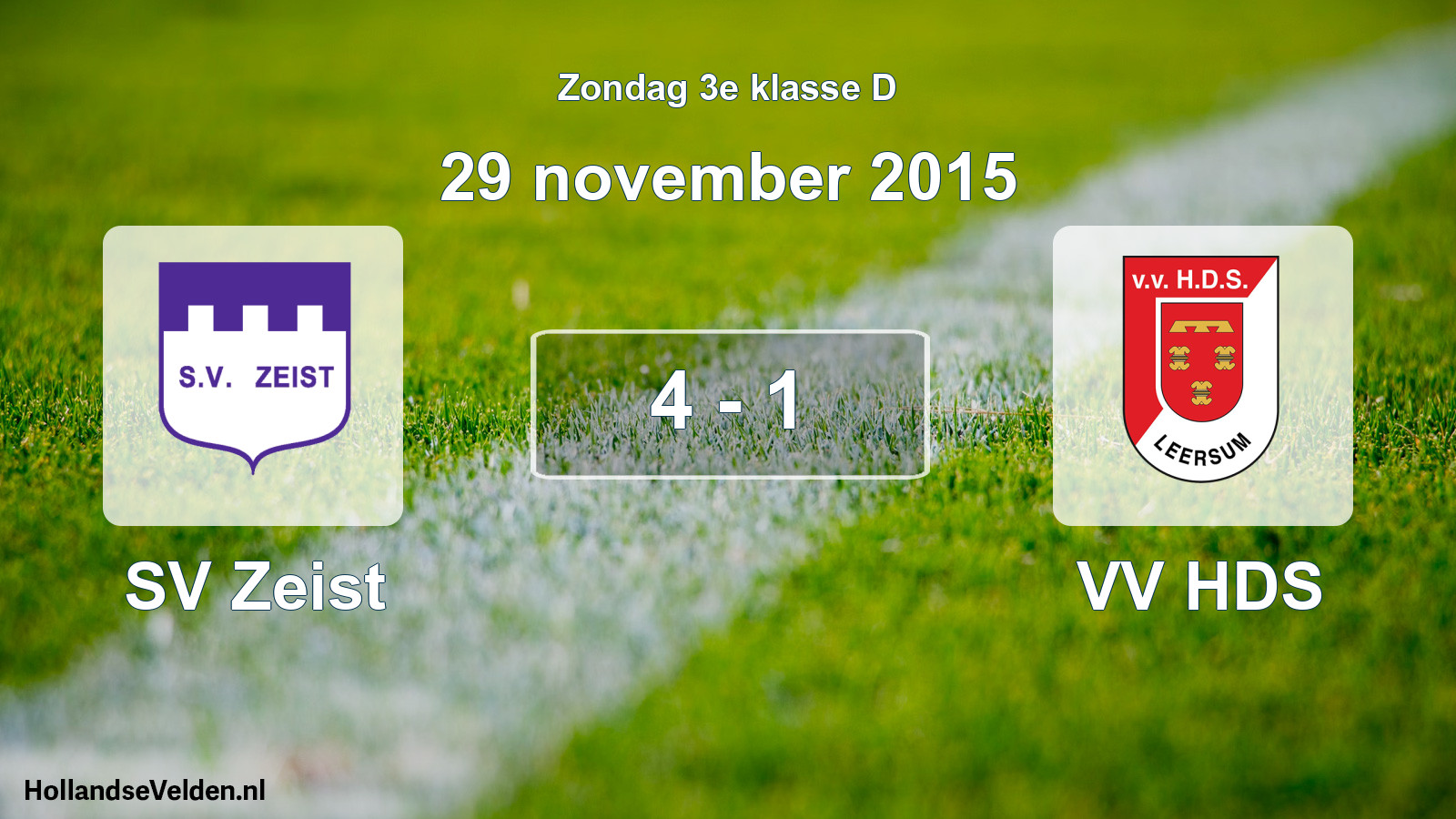 Total number of matches played: SV Zeist - VV HDS 4 - 1 (29 November 2015)