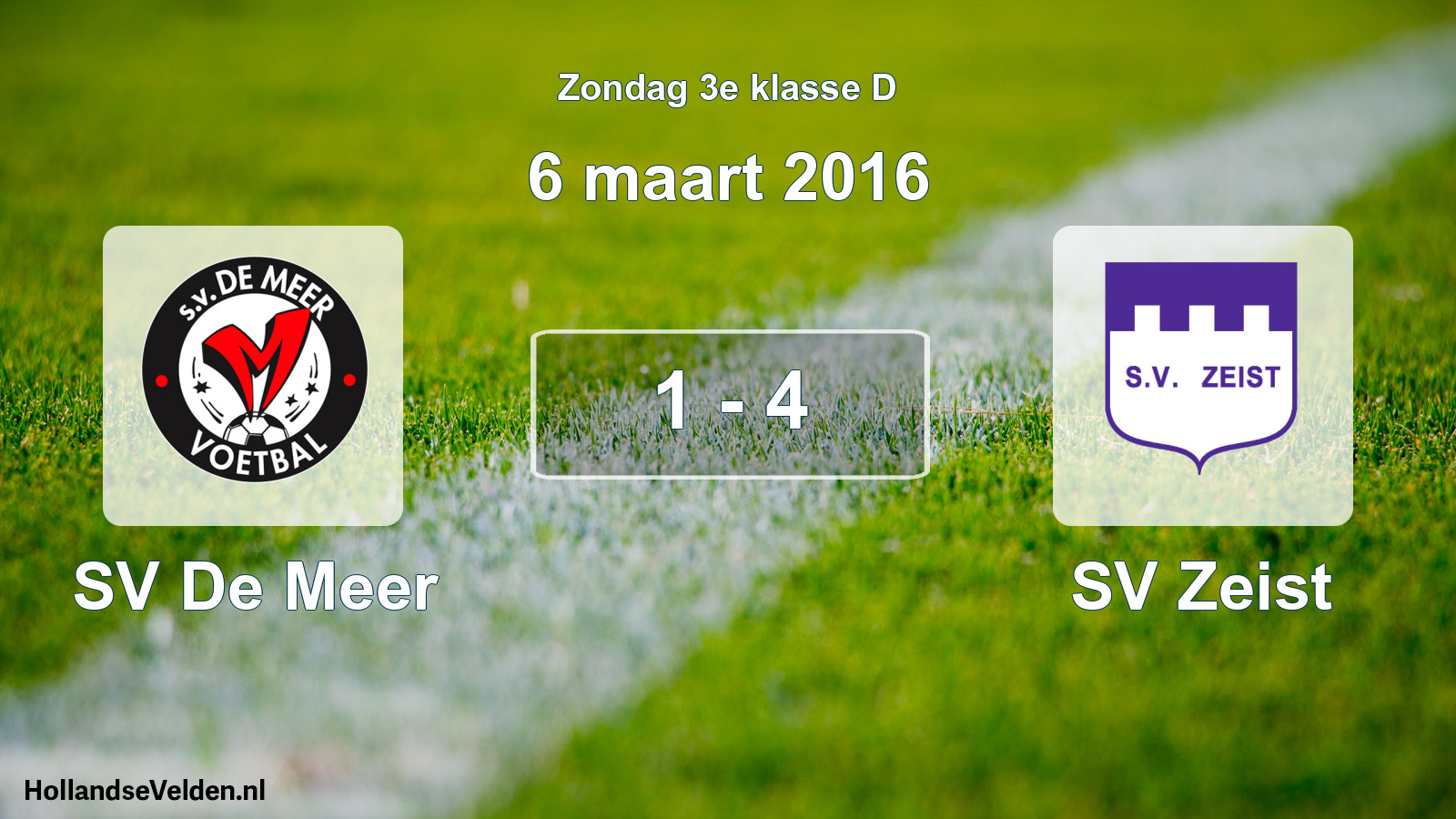Total number of matches played: SV De Meer - SV Zeist 1 - 4 (6 March 2016)