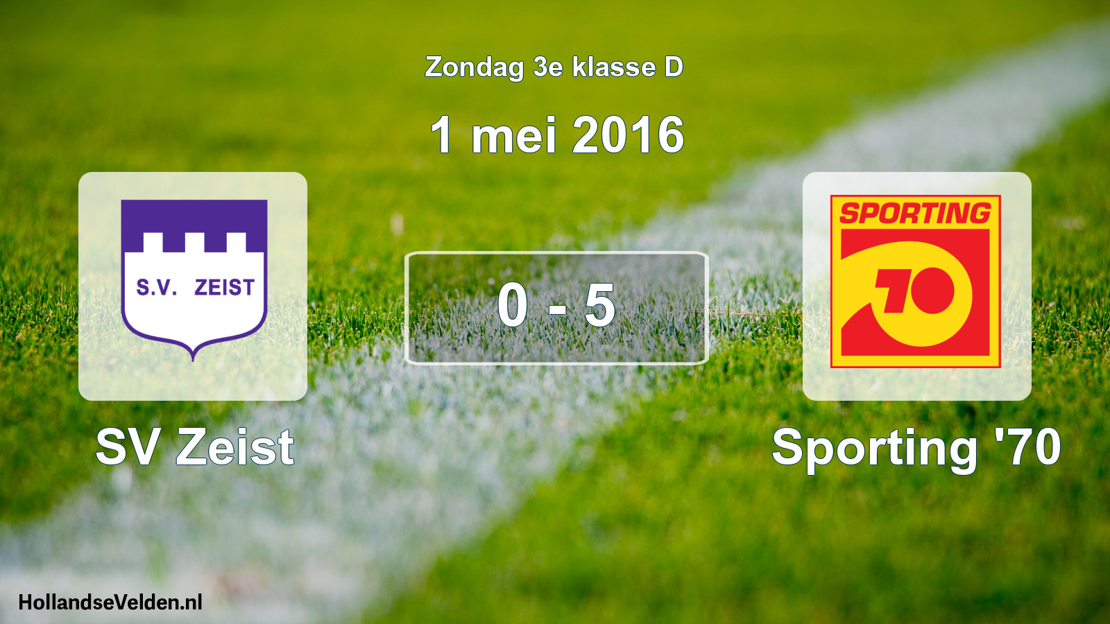 Total number of matches played: SV Zeist - Sporting '70 0 - 5 (1 May 2016)