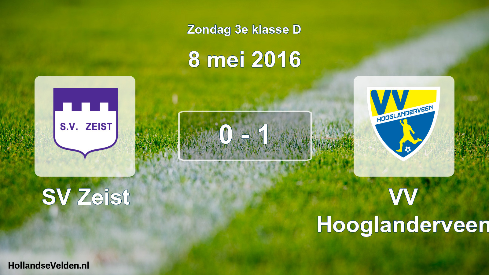 Total number of matches played: SV Zeist - VV Hooglanderveen 0 - 1 (8 May 2016)
