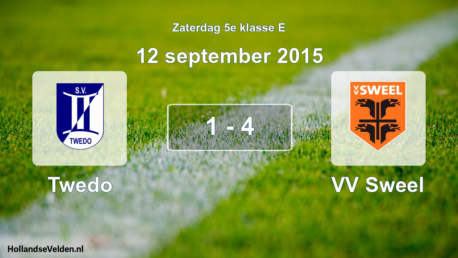 Total number of matches played: Twedo - VV Sweel 1 - 4 (12 September 2015)