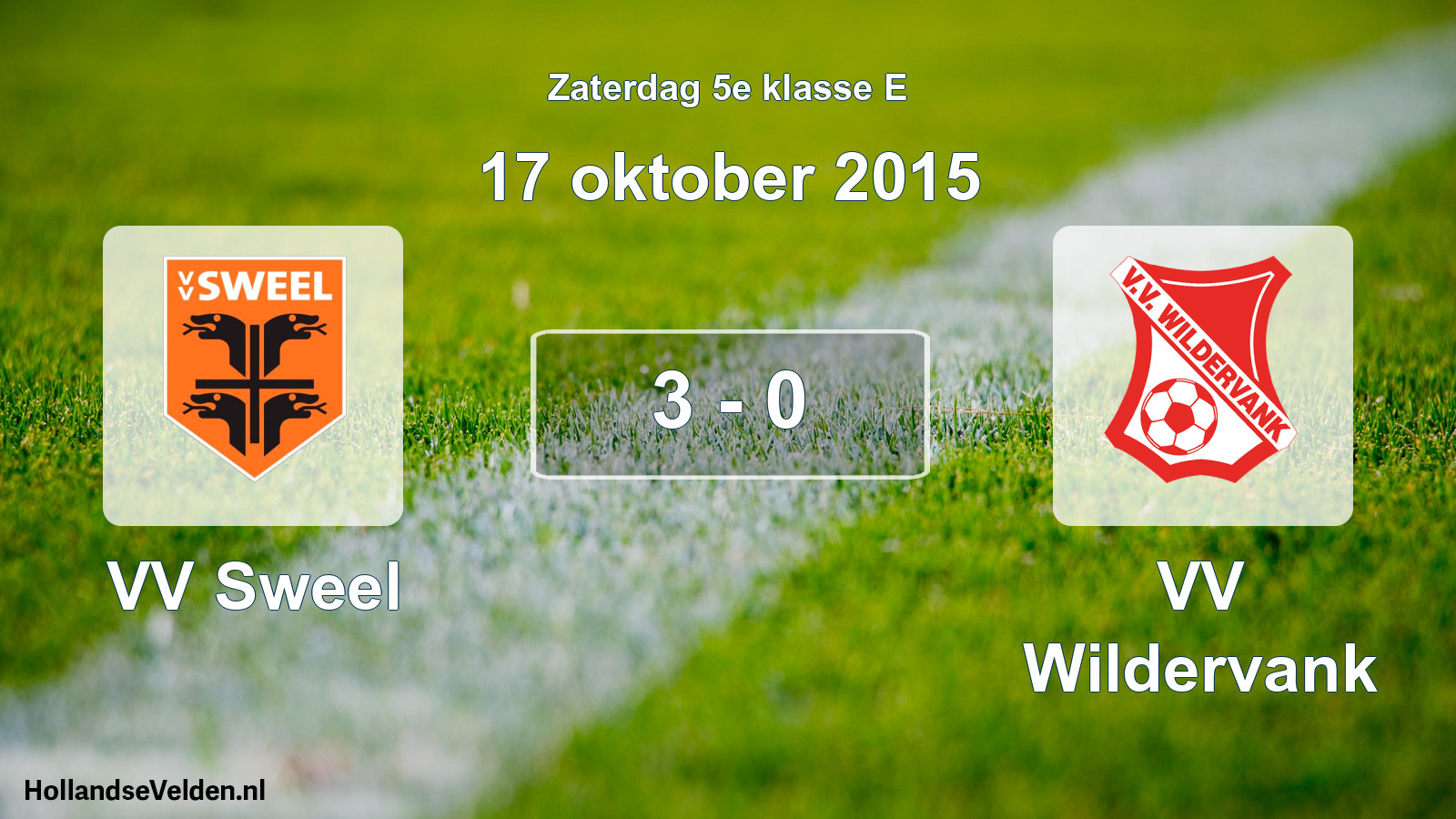 Total number of matches played: VV Sweel - VV Wildervank 3 - 0 (17 October 2015)