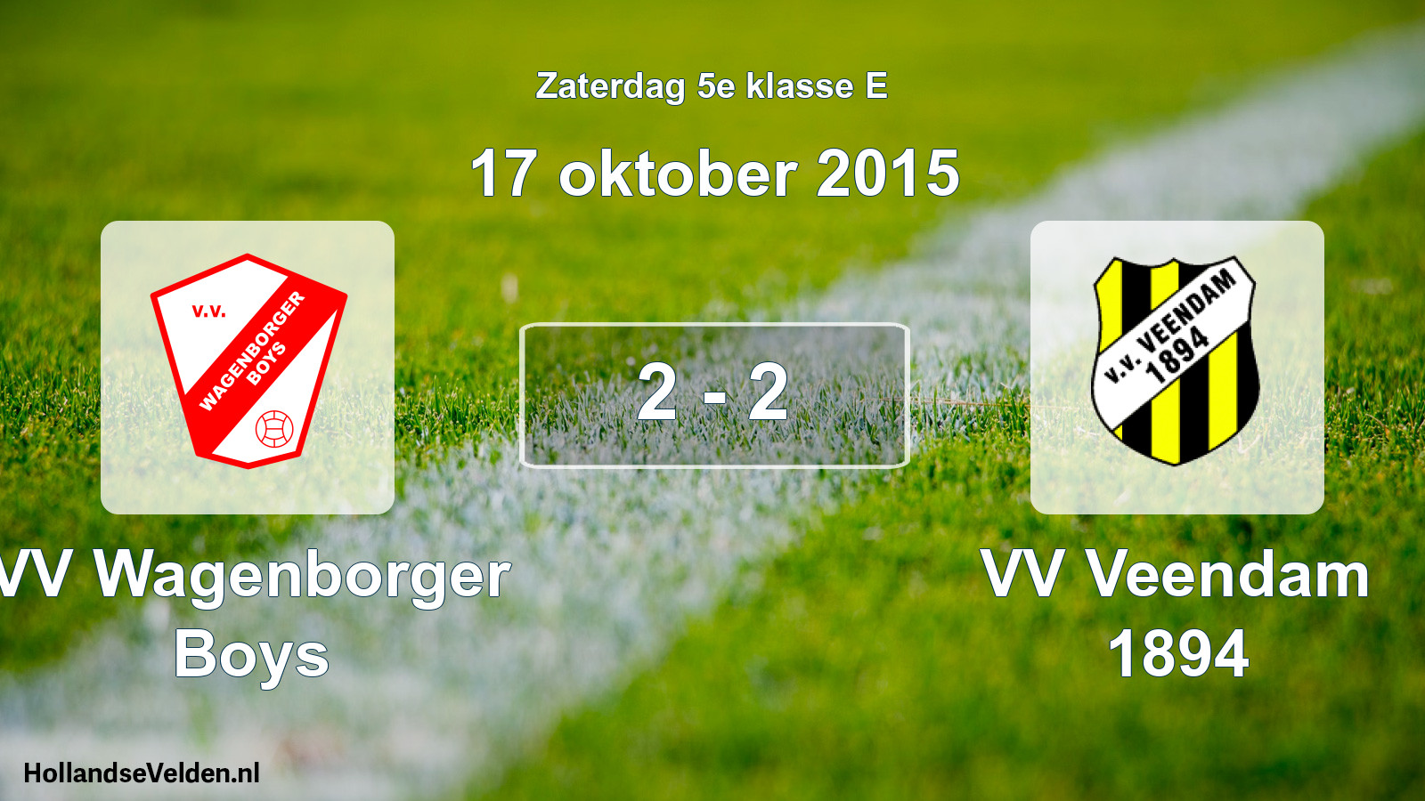 Total number of matches played: VV Wagenborger Boys - VV Veendam 1894 2 - 2 (17 October 2015)