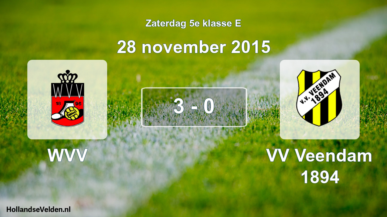 Total number of matches played: WVV - VV Veendam 1894 3 - 0 (28 November 2015)
