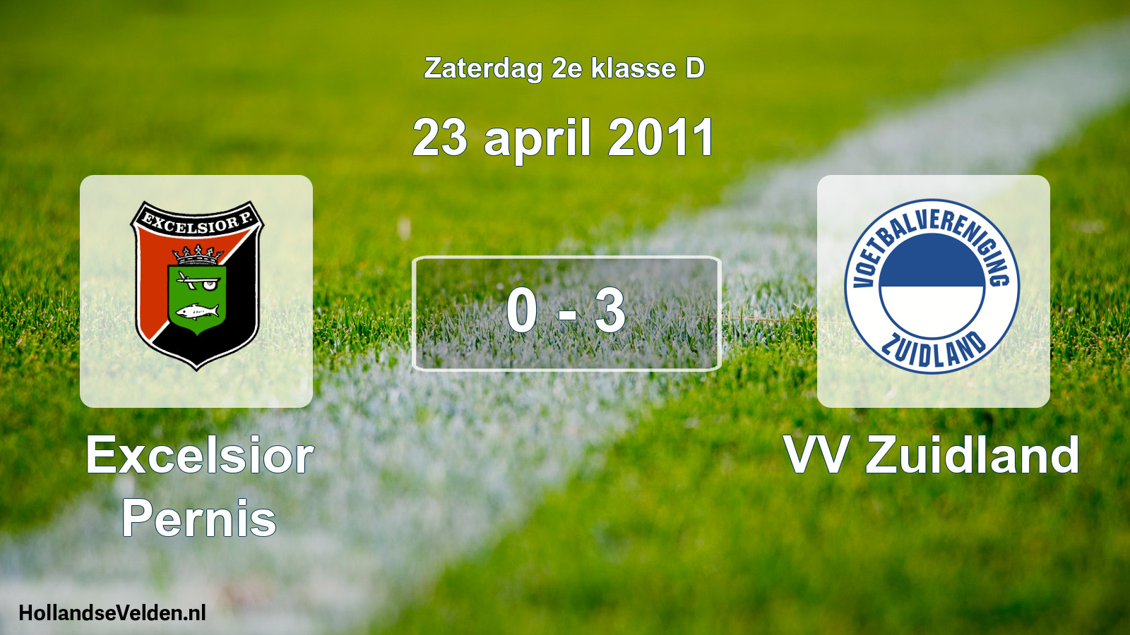 Total number of matches played: Excelsior Pernis - VV Zuidland 0 - 3 (23 April 2011)
