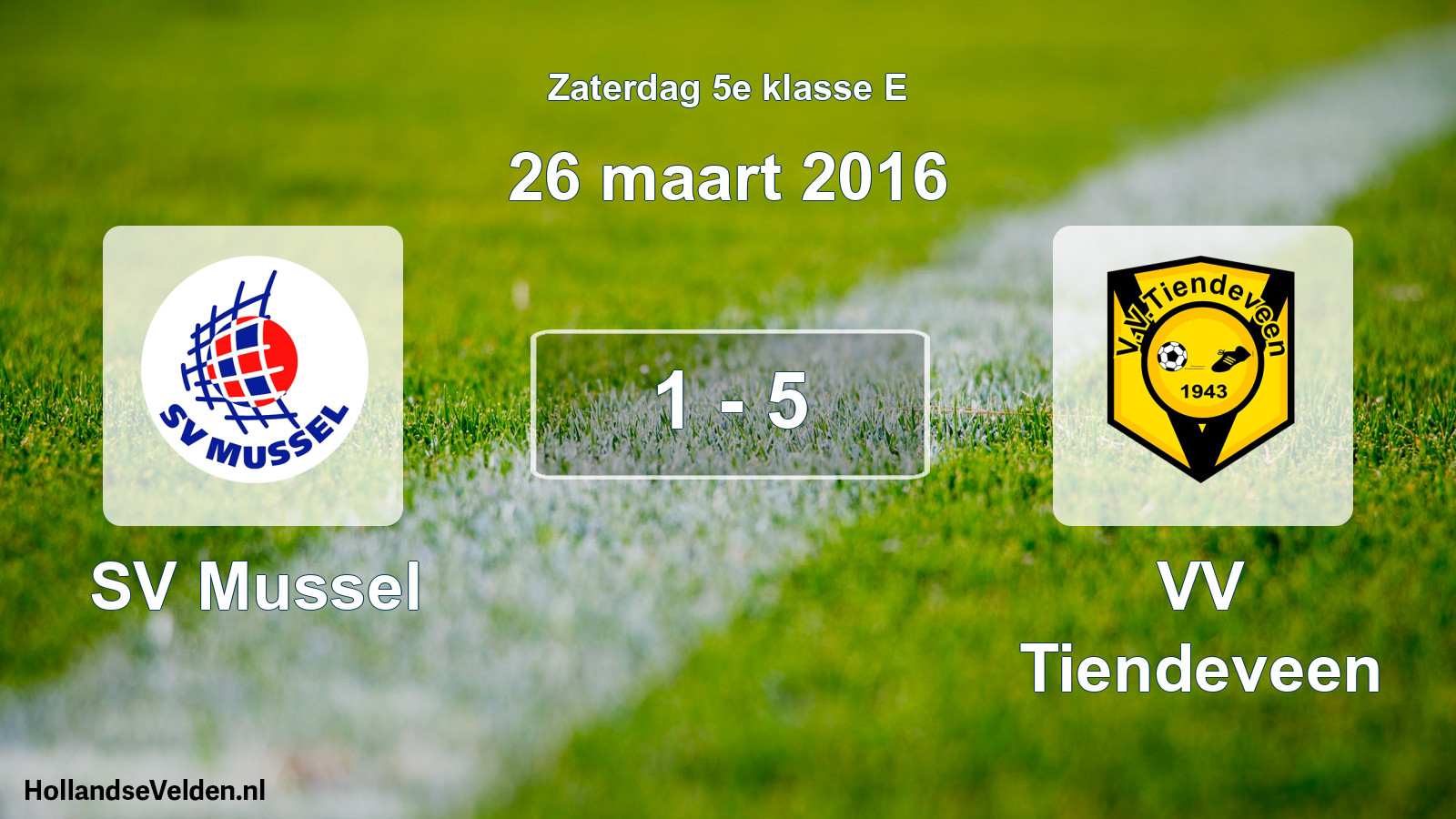 Total number of matches played: SV Mussel - VV Tiendeveen 1 - 5 (26 March 2016)