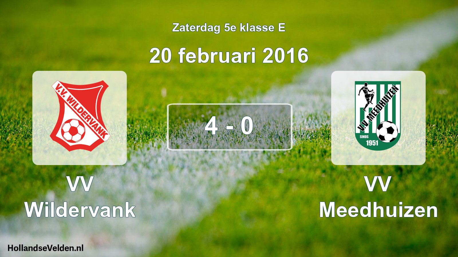 Total number of matches played: VV Wildervank - VV Meedhuizen 4 - 0 (20 February 2016)