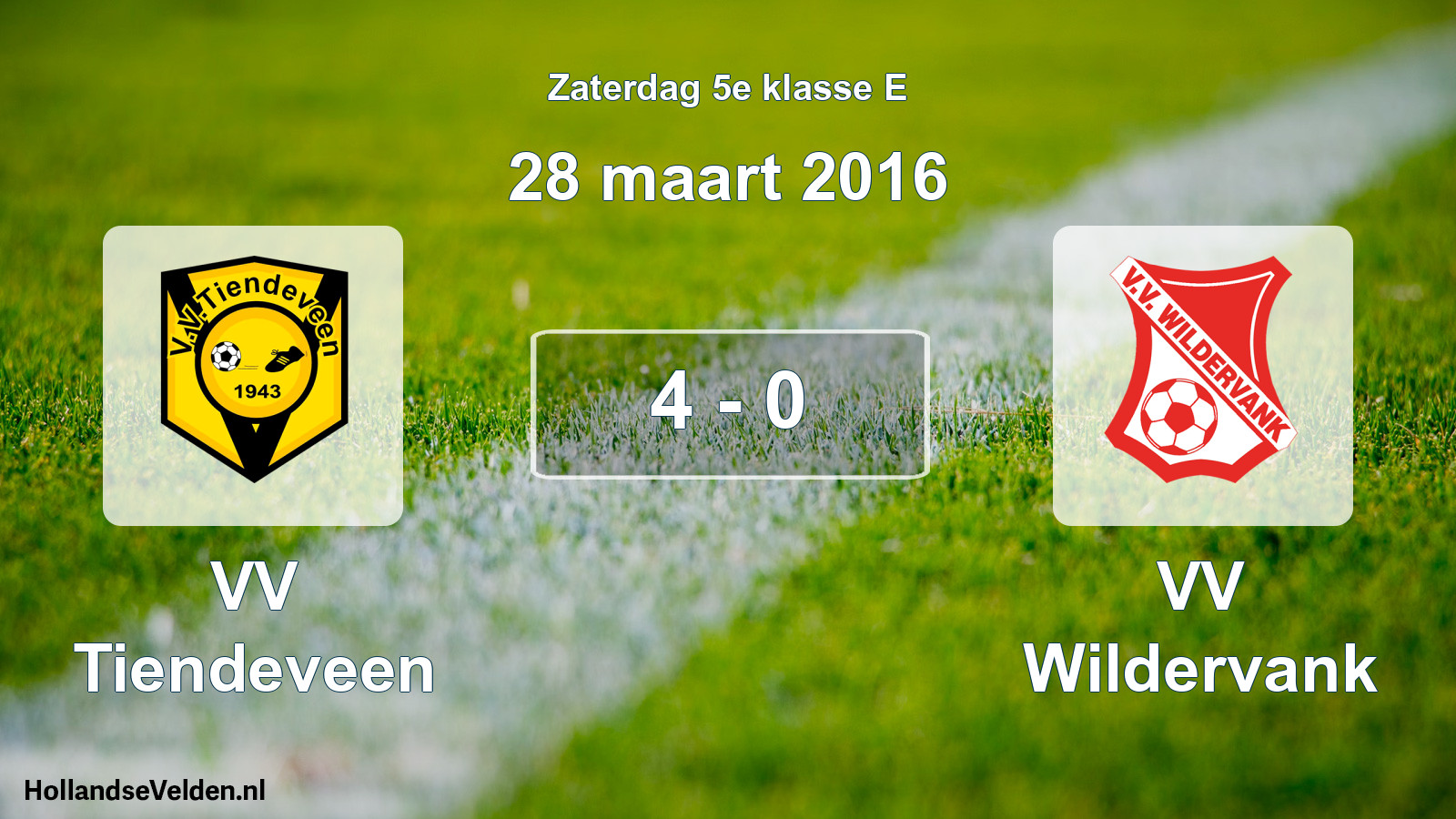 Total number of matches played: VV Tiendeveen - VV Wildervank 4 - 0 (28 March 2016)